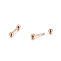 Polished rose gold screw-back barbell stud earrings with a smooth mirror finish - Rose Gold (KE94884)