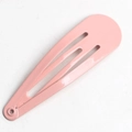Single 5cm pink metal snap hair clip with smooth lacquer finish for kids and girls - Nude