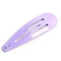 Minimalist light purple 5cm metal snap hair clip with a smooth glossy finish - Purple