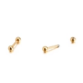 Golden stainless steel screw ball stud earrings with threaded design for daily wear - Gold (KE94886)