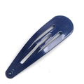 Dark blue teardrop-shaped metal BB hair clip with smooth coating for kids and women - Navy Blue