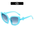 Sky blue cat eye sunglasses for women with butterfly frame and C5 gradient lenses - Jelly Blue Frame Gradient Blue Lenses (C5)
