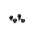 Minimalist black barbell stud earrings with screw-on design in durable stainless steel - Black (KE94891)
