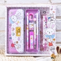 Set de papelería rosa de conejo para niños con estuche y suministros escolares básicos - Conejito / Rosa