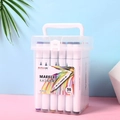 36 colors double-ended markers set with portable carrying case and brush fine tips - 36 Colors