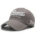 Gorra de béisbol clásica de algodón gris medio con bordado Bees blanco y visera curva - Ajustable / Gris