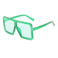 Translucent green oversized square frame sunglasses with matching green tinted lenses - Green Frame / Green Lens
