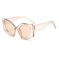 Modern thick frame aviator sunglasses in translucent nude pink and champagne finish - Champagne Frame Champagne Lens