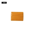 Portacarte minimalista in pelle PU gialla con due scomparti e cuciture a contrasto - Giallo