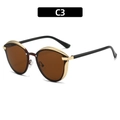 Lunettes de soleil œil de chat polarisées avec monture dorée et verres ambrés, C3 - Monture Dorée Verres Bruns