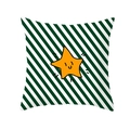 Christmas pillowcase featuring green white diagonal stripes and a smiling star - Green Stripes And Star(DRD213-17)