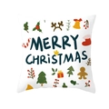 White Christmas pillowcase with Merry Christmas text and festive holiday motifs - White Background Festive Elements(DRD213-27)