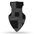 Braga de cuello negra con estampado paisley y orejeras para deportes al aire libre - Patrón Paisley Negro (SJJ-03)