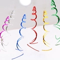 Set mit 6 farbigen PVC-Spiralen aus Metallfolie für Geburtstags- und Hochzeitsdekorationen - Doppelwirbel (Gemischte Farben)