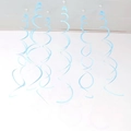 Detail of six light blue PVC ceiling swirl decorations for party and wedding backdrops - Set of 6 / Macaron Light Blue