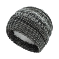 Detailed close-up of thick winter knit beanie with warm white fleece lining for toddlers - Fleece Lined Style / Black Grey White Mix