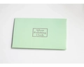 Detail view of light green jewelry gift box containing a specialized silver polishing cloth - Light Green Rectangular Silver Polishing Cloth