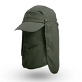 Army green multi-functional outdoor sun hat with face shield and neck flap for hiking - Army Green