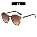 Lunettes de soleil œil-de-chat polarisées avec verres dégradés marron et monture dorée - Monture Dorée Verres Marron Dégradé