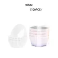 Detailed view of 100pcs white greaseproof paper baking cups for cupcakes and muffins - White