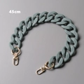 Close-up of 45cm matte sage green acrylic bag chain strap with gold metal buckles - 45cm / Matte Green