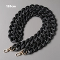 120cm black matte acrylic chunky chain strap for handbags with gold lobster clasps - 120cm / Matte Black