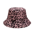 Dettaglio del cappello alla pescatora rosa con stampa leopardata in tela di cotone resistente - M(56-58cm) / Leopardo Rosa