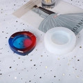 DIY silicone heart-shaped ashtray mold with sparkling red and blue gradient resin finish - Heart Shape
