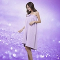Toalla de baño de microfibra violeta claro con lazo y diseño palabra de honor para mujer - 140*75CM / Morado