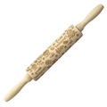Wooden Christmas rolling pin with Merry Christmas engraving and holiday patterns - Merry Christmas (JM02026)