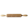 Christmas wooden rolling pin with engraved reindeer and snowflake patterns for cookies - Christmas Reindeer (JM01000)