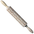 Wooden rolling pin with engraved cat patterns for baking cookies and pastries - Cat Pattern (JM01028)