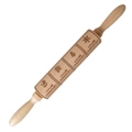Christmas wooden rolling pin with Merry Christmas text and snowflake embossed pattern - Christmas Wishes (JM01676)