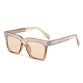 Überdimensionale pfirsichfarbene Bernstein-Sonnenbrille mit strassbesetztem Rahmen - Champagner Rahmen Champagner Linsen