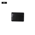 Minimalist black PU leather card holder with two front slots for bank and ID cards - Black