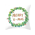 White Christmas pillowcase featuring a green floral wreath and red Merry X-mas text - Christmas Wreath White(DRD213-3)