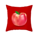 Red Christmas pillow cover featuring a realistic apple print on a white background - Realistic Red Apple(DRD213-32)