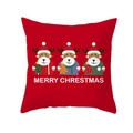 Red Christmas pillow cover with three cartoon reindeer and Merry Christmas print - Red Three Reindeer(DRD213-36)