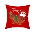Red Christmas pillow cover with Santa Claus on sleigh and Merry Christmas text - Red Sleigh Santa(DRD213-31)
