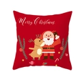 Red Christmas pillowcase featuring Santa and reindeer selfie with Merry Christmas text - Santa Reindeer Selfie(DRD213-33)