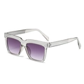 Oversize-Sonnenbrille mit klarem Strass-Rahmen und lilafarbenem Verlaufsglas - Transparent Grauer Rahmen Grauverlauf Gläser