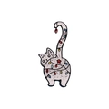 Divertido broche de gato navideño en esmalte con luces de colores y acabado con purpurina - Estilo Gato Blanco con Purpurina y Luces (CC1636)