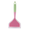 Spatule large en silicone rose pour tamagoyaki avec manche ergonomique vert - Tête Rouge Manche Vert