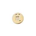 Macro shot of Scorpio zodiac gold-plated stainless steel circular charm pendant - Scorpio