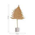 Golden fern leaf ornament with terrazzo base in large size for modern home decor - Fern Leaf-Large