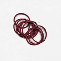 Close-up of burgundy high-elasticity hair ties featuring polished gold bead accents - Burgundy