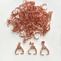 Rose gold plated pendant bails with rhinestones for DIY jewelry making and crystal necklaces - Rose Gold Color (Color Retention)