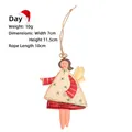 Handcrafted iron angel Christmas ornament with white floral dress and golden wings - White Angel Pendant