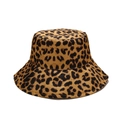 Cappello a secchiello leopardato da donna reversibile stile retrò per protezione solare - M(56-58cm) / Leopardo Giallo