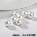 Perle d'oreille 16mm avec base plaquée or 18k pour la création de bijoux DIY - 16mm (1 Pièce)